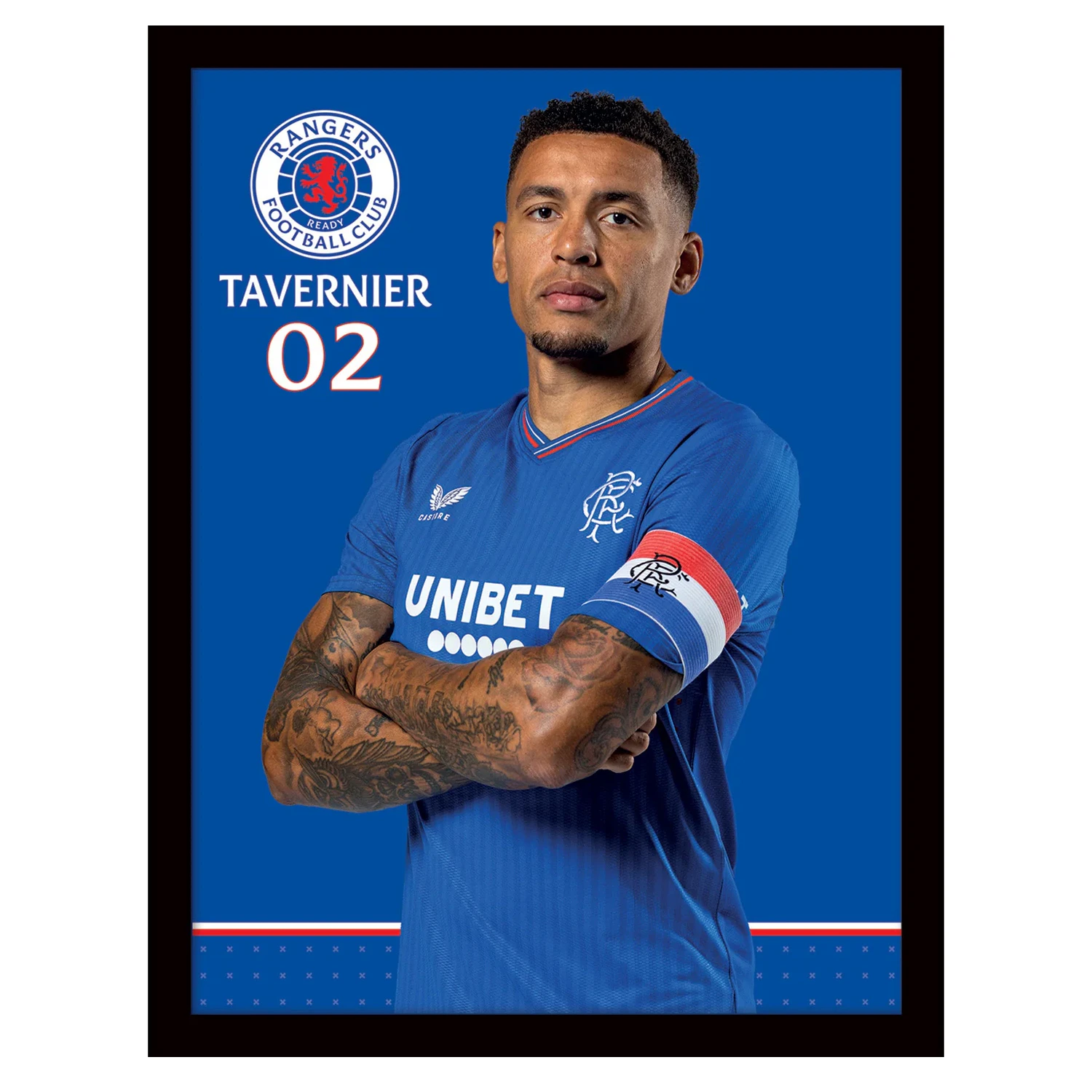 Rangers FC Tavernier Crest Paper Print (Royal Blue/White) - PM8137