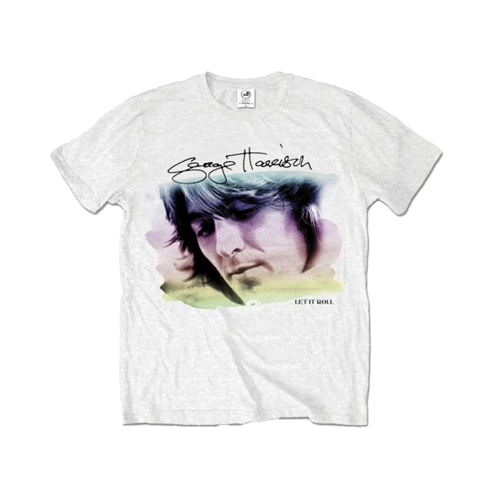 George Harrison Unisex Adult Watercolour Cotton T-Shirt (White) - RO5282