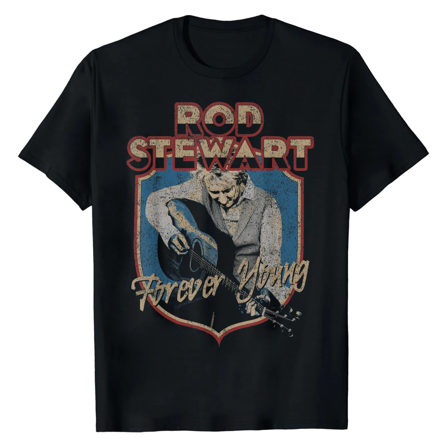 Rod Stewart Unisex Adult Forever Crest Cotton T-Shirt (Black) - RO8437