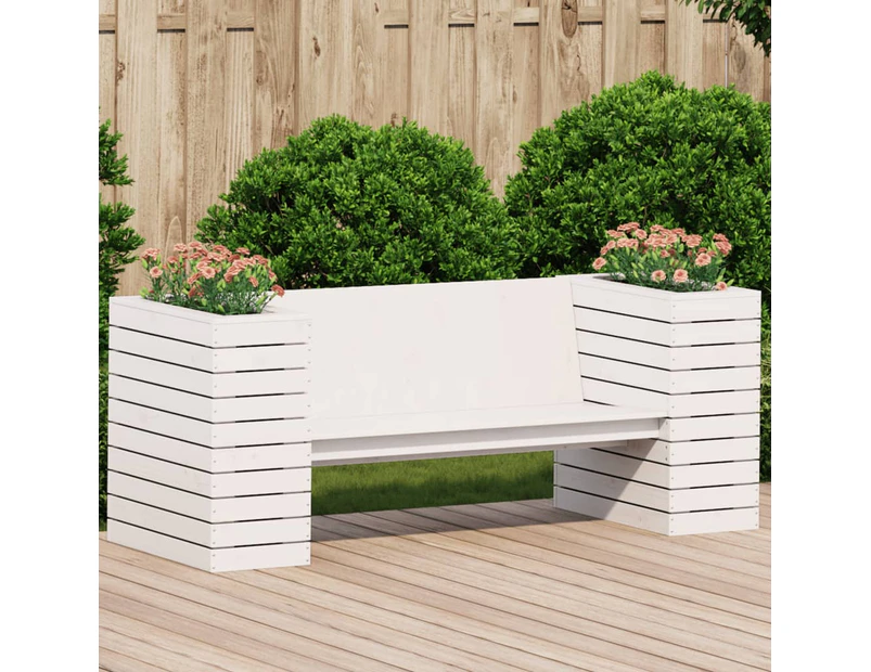 vidaXL Planter Bench White 167.5x60x65 cm Solid Wood Pine
