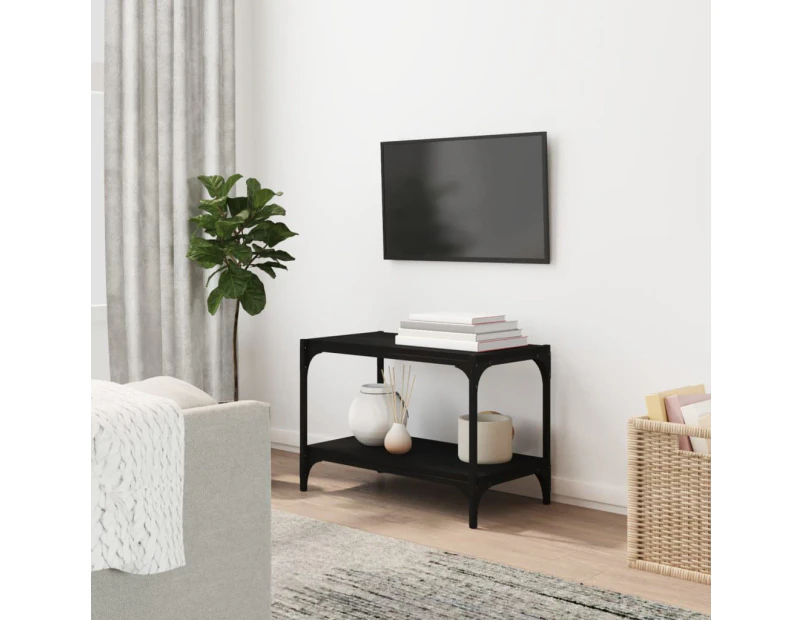 vidaXL TV Cabinet Black 60x33x41 cm Engineered Wood and Steel