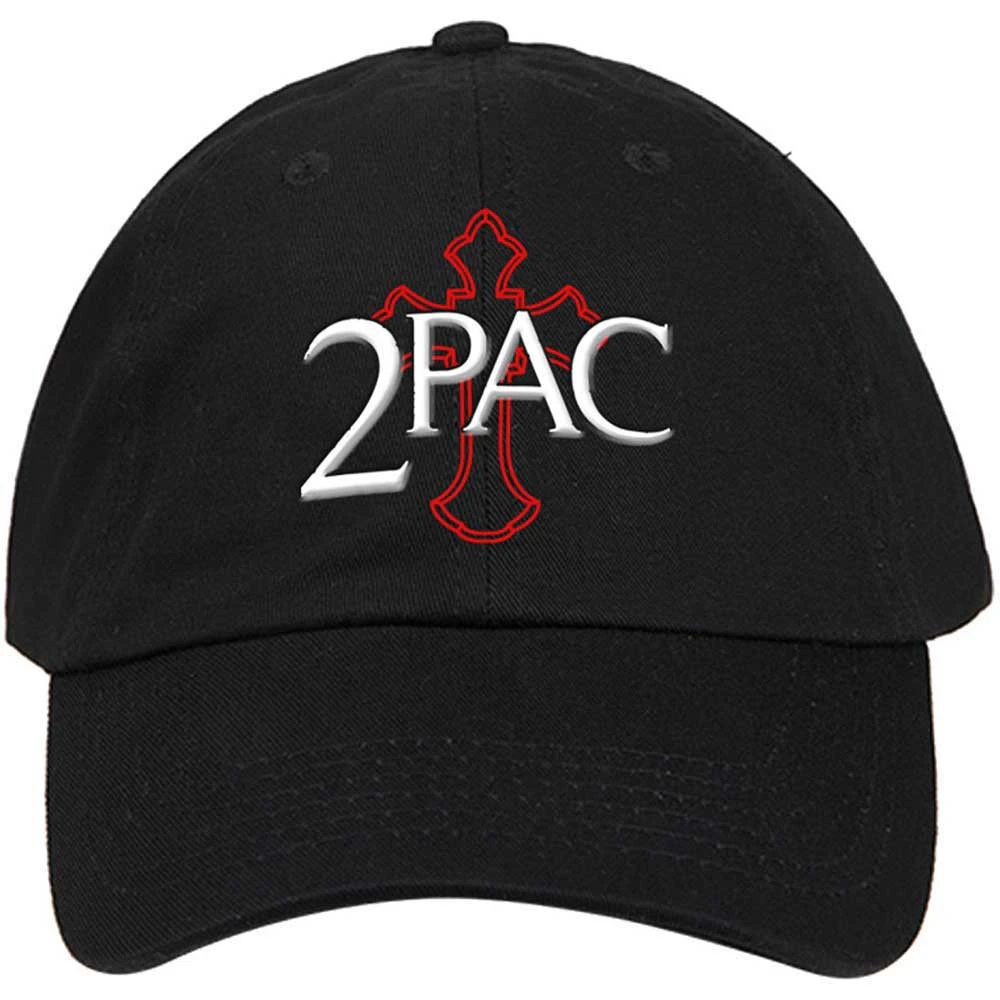 Tupac Shakur Unisex Adult Cross Logo Baseball Cap (Black) - RO4344