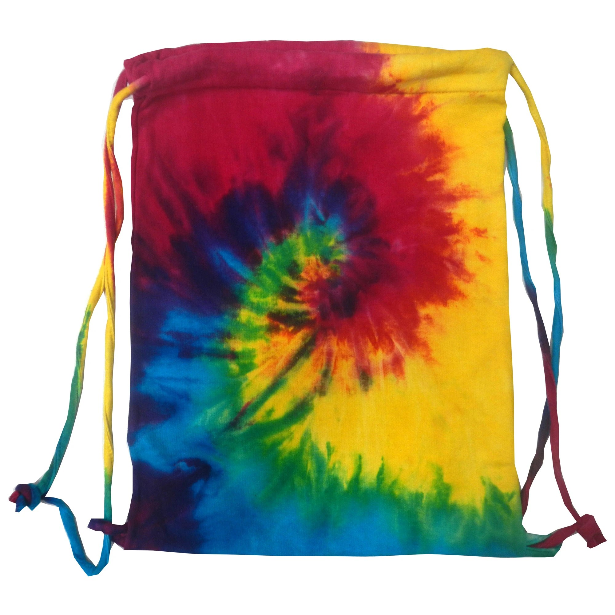 Colortone Tie Dye Sports Drawstring Tote Bag (Pack Of 2) (Reactive Rainbow) - RW6839