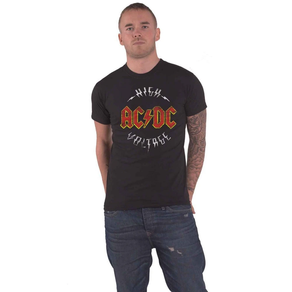 AC/DC Unisex Adult High Voltage T-Shirt (Black) - RO195