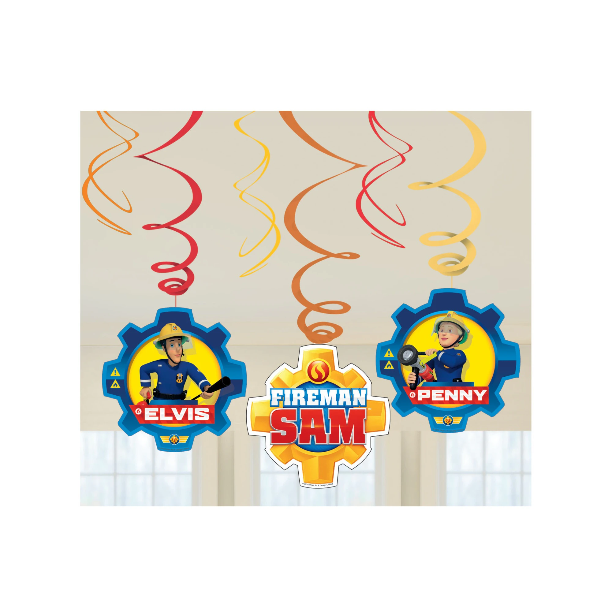 Fireman Sam Swirl Streamers (Pack of 6) (Multicoloured) - SG20823