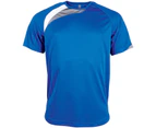 Kariban Proact Mens Short Sleeve Crew Neck Sports T-Shirt (Royal Blue/ White/ Storm Grey) - RW4243