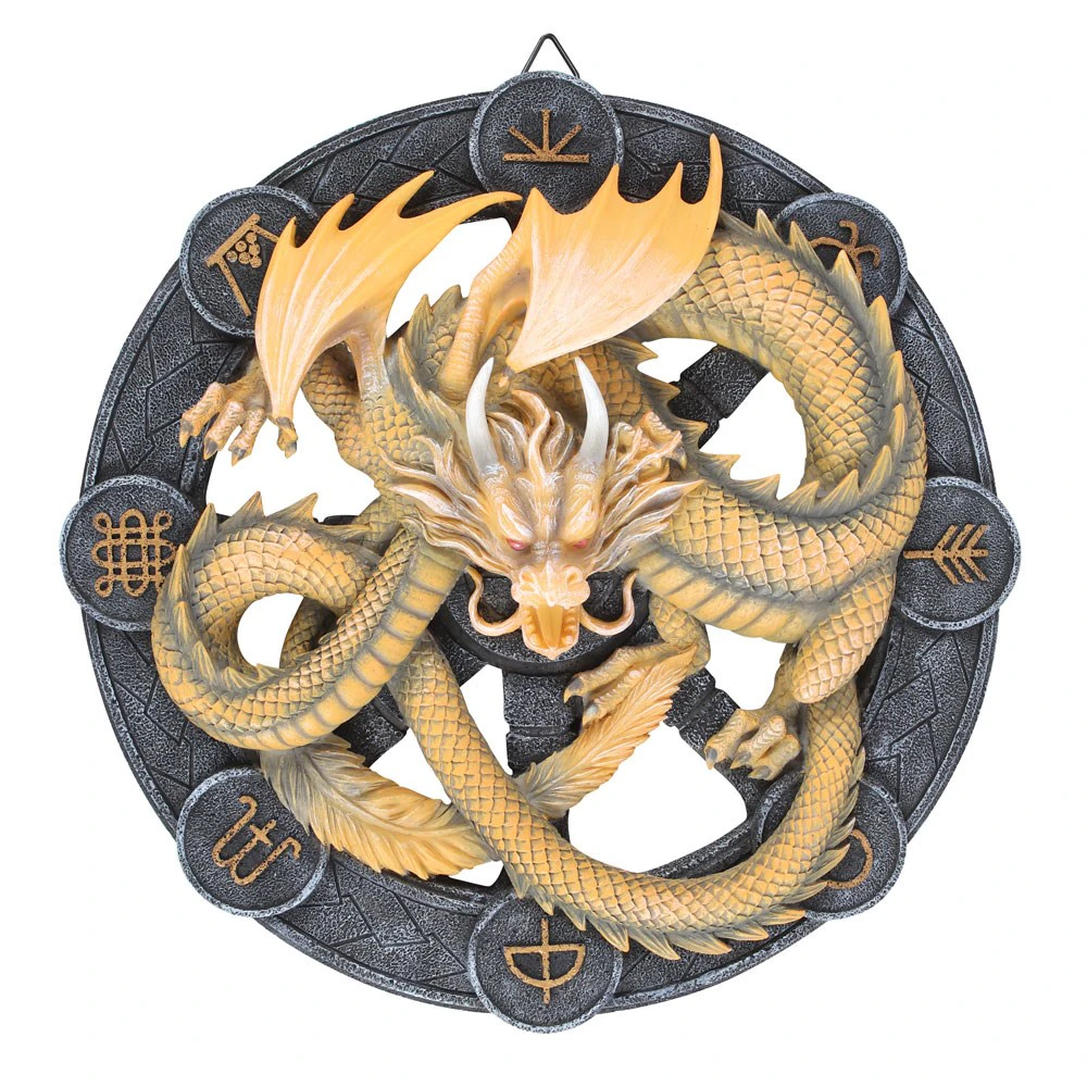 Anne Stokes Imbolc Resin Dragon Plaque (Light Yellow/Grey) - SD5180