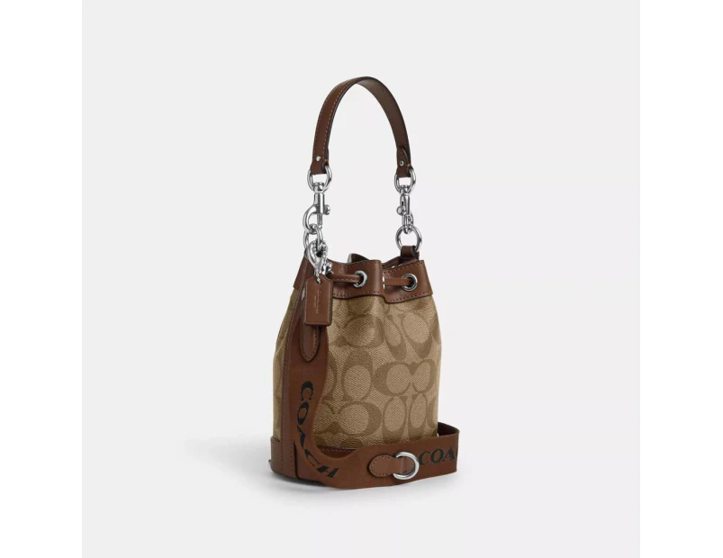 Coach Outlet Mini Bucket Bag In Signature Canvas
