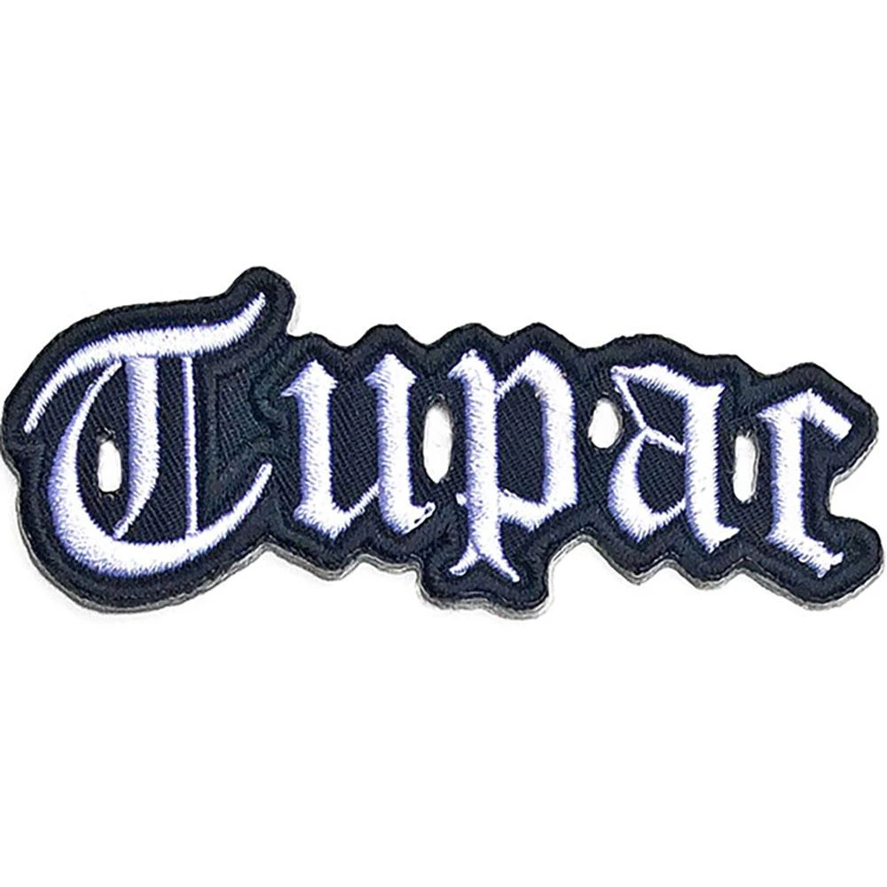 Tupac Shakur Logo Cut Out Iron On Patch (Black/Grey) - RO6327