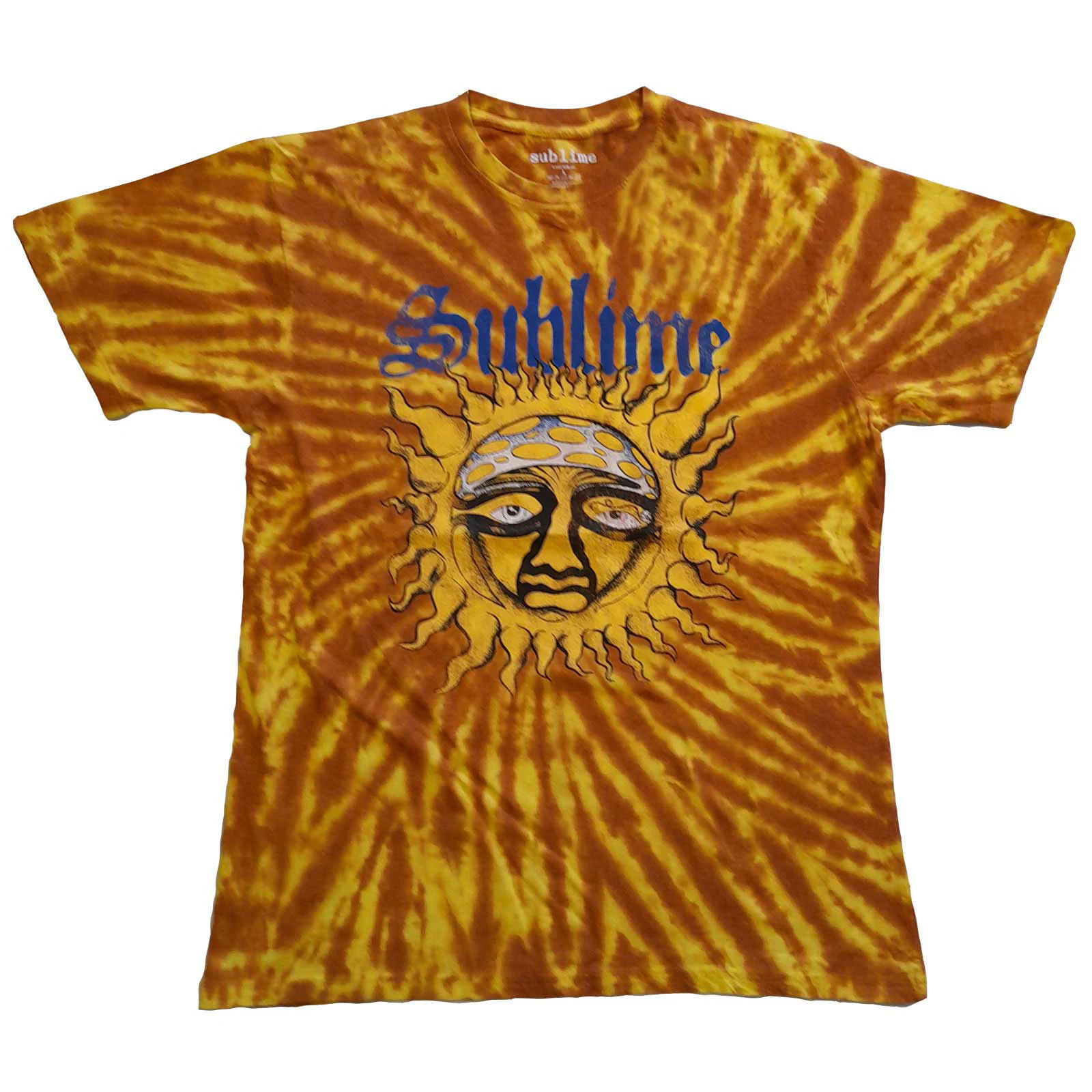 Sublime Unisex Adult Sun Face Tie Dye T-Shirt (Orange) - RO4620