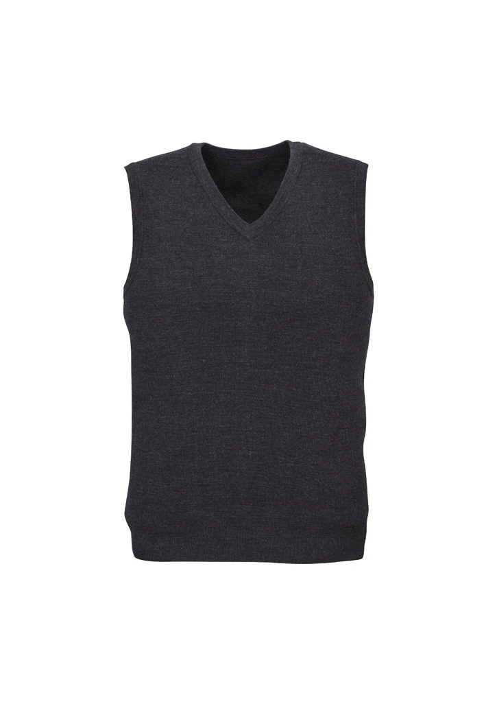 Advatex Men's Varesa Wool Blend Vest V-Neck Double Knit - CHARCOAL