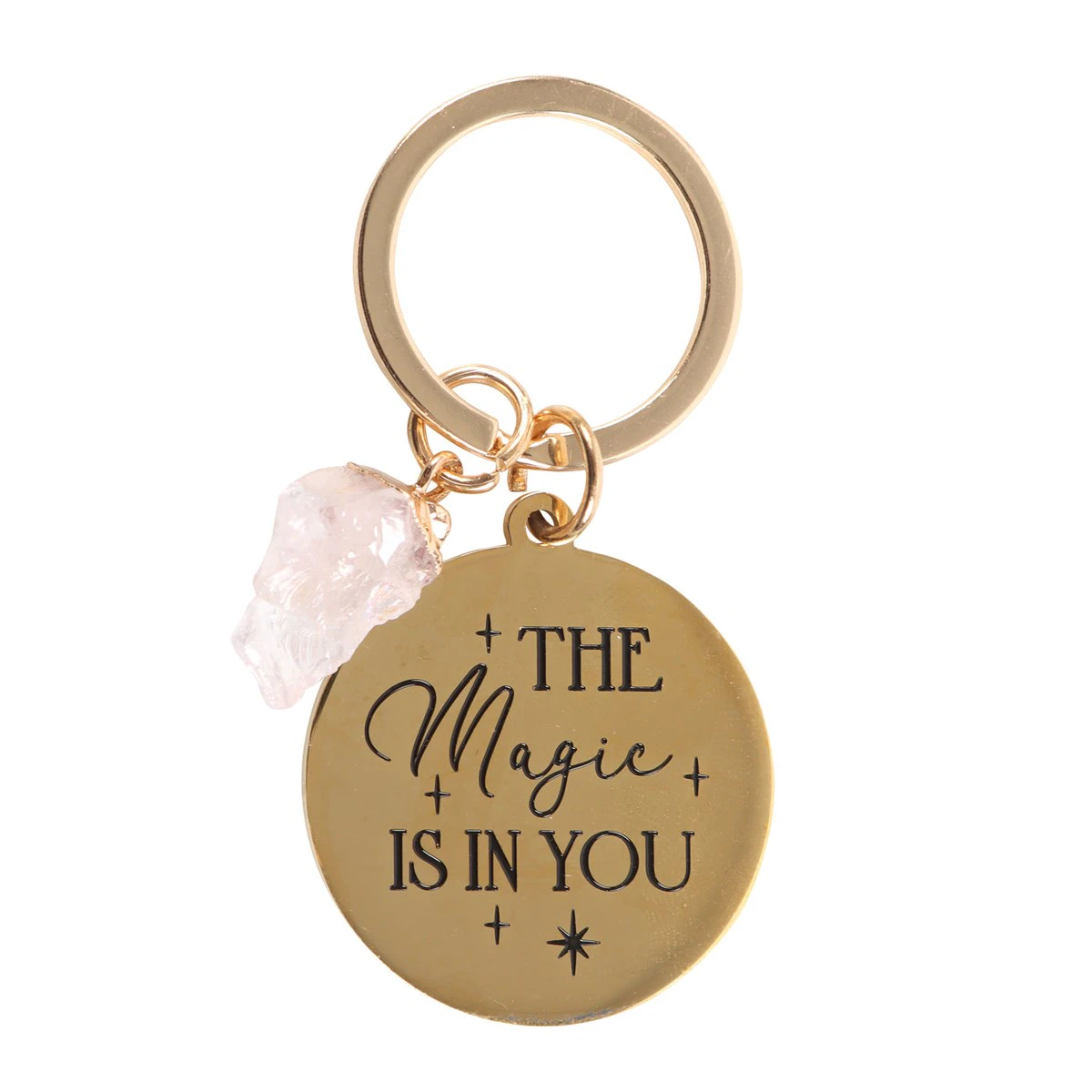 Something Different The Magic Is In You Rose Quartz Keyring (Pink/Gold) - SD5505