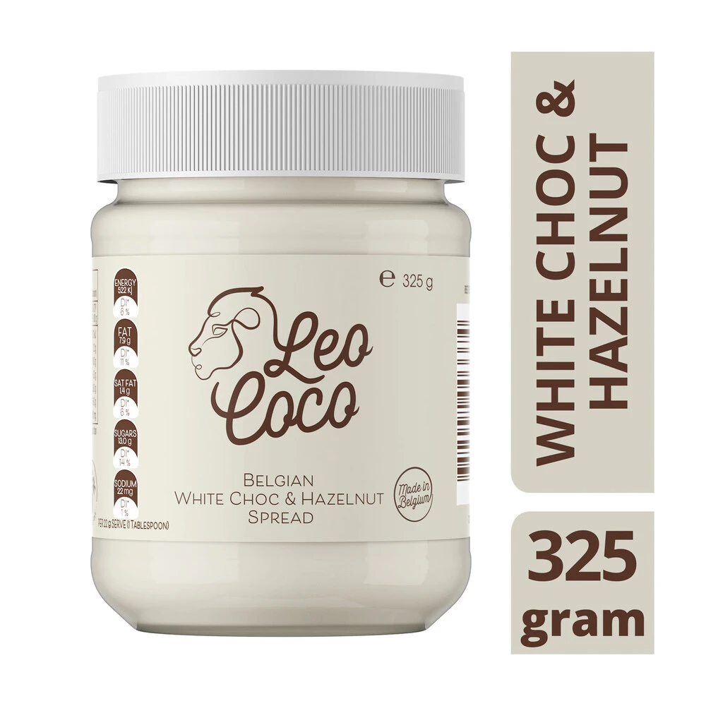 Leo Coco Belgian White Chocolate and Hazelnut Spread 325g