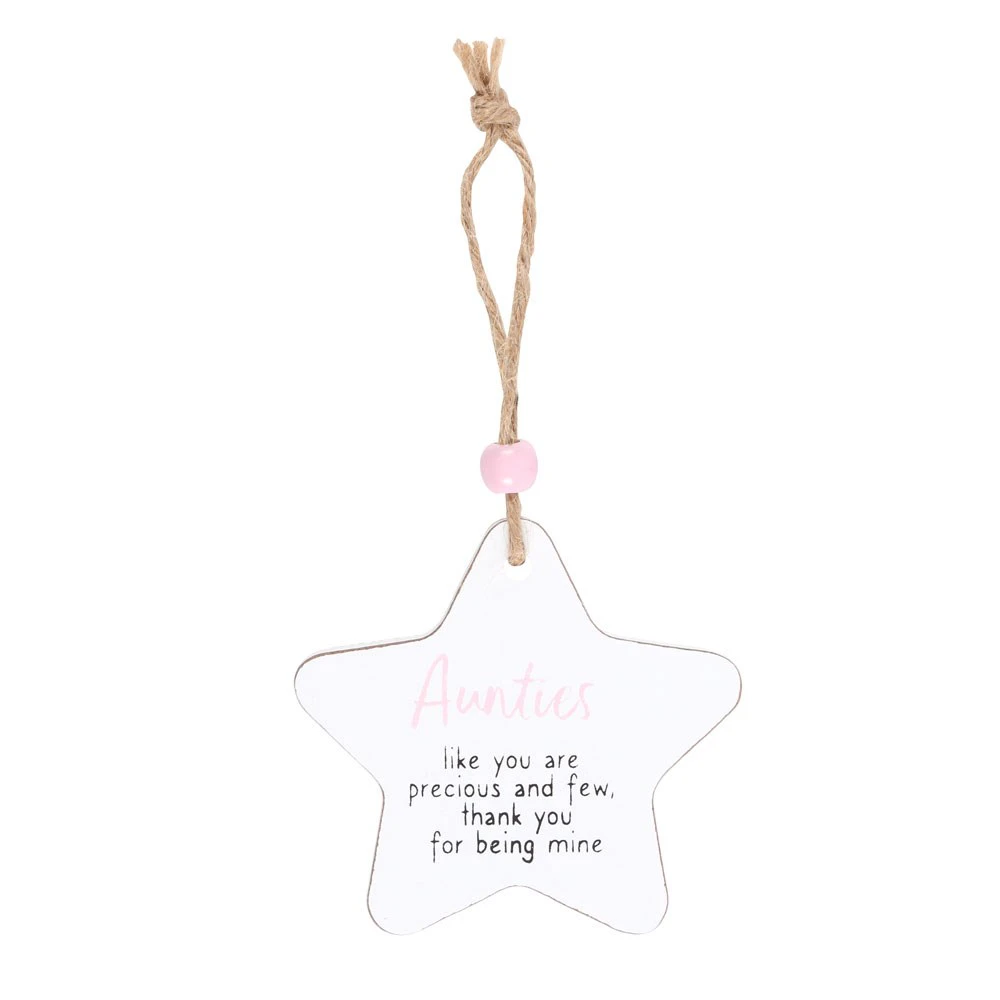 Something Different Aunties Star Hanging Sentiment Sign (White/Blue/Black) - SD5030