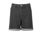 Wombat Womens Denim Shorts (Black) - RW8960