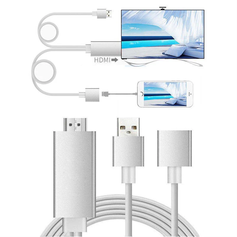 8 Pin Lightning to HDMI Digital AV Adapter Cable For iPhone X 8 7 6 iPad Air Pro