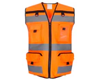 Yoko Unisex Adult Ripstop Hi-Vis Tool Vest (Hi Vis Orange) - RW9036