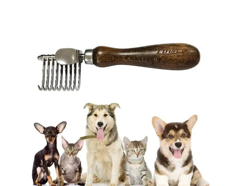Stainless Steel Eco-Friendly Safe Fur Rake Dog Grooming Brush For Long-Haired Dogs