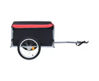 vidaXL Bike Trailer Black and Red 65 kg