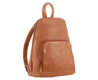 Milleni Genuine Italian Leather Soft Nappa Leather Backpack Bag Travel - Cognac