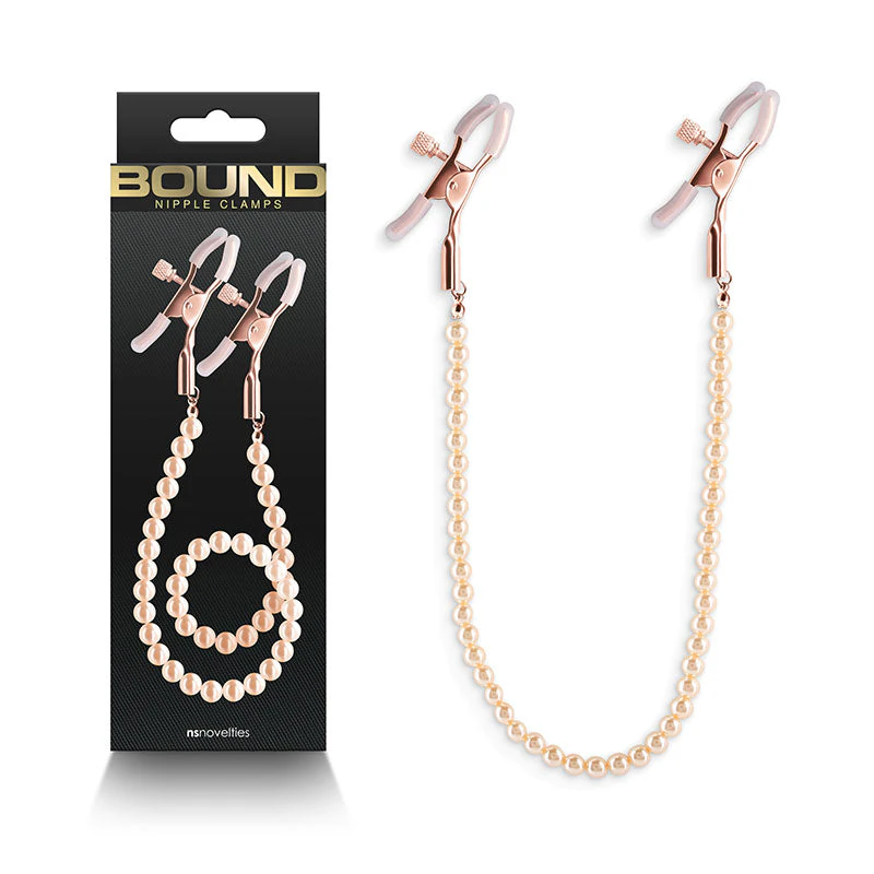 Bound Nipple Clamps - DC1 - Rose Gold-(nsn-1302-49)