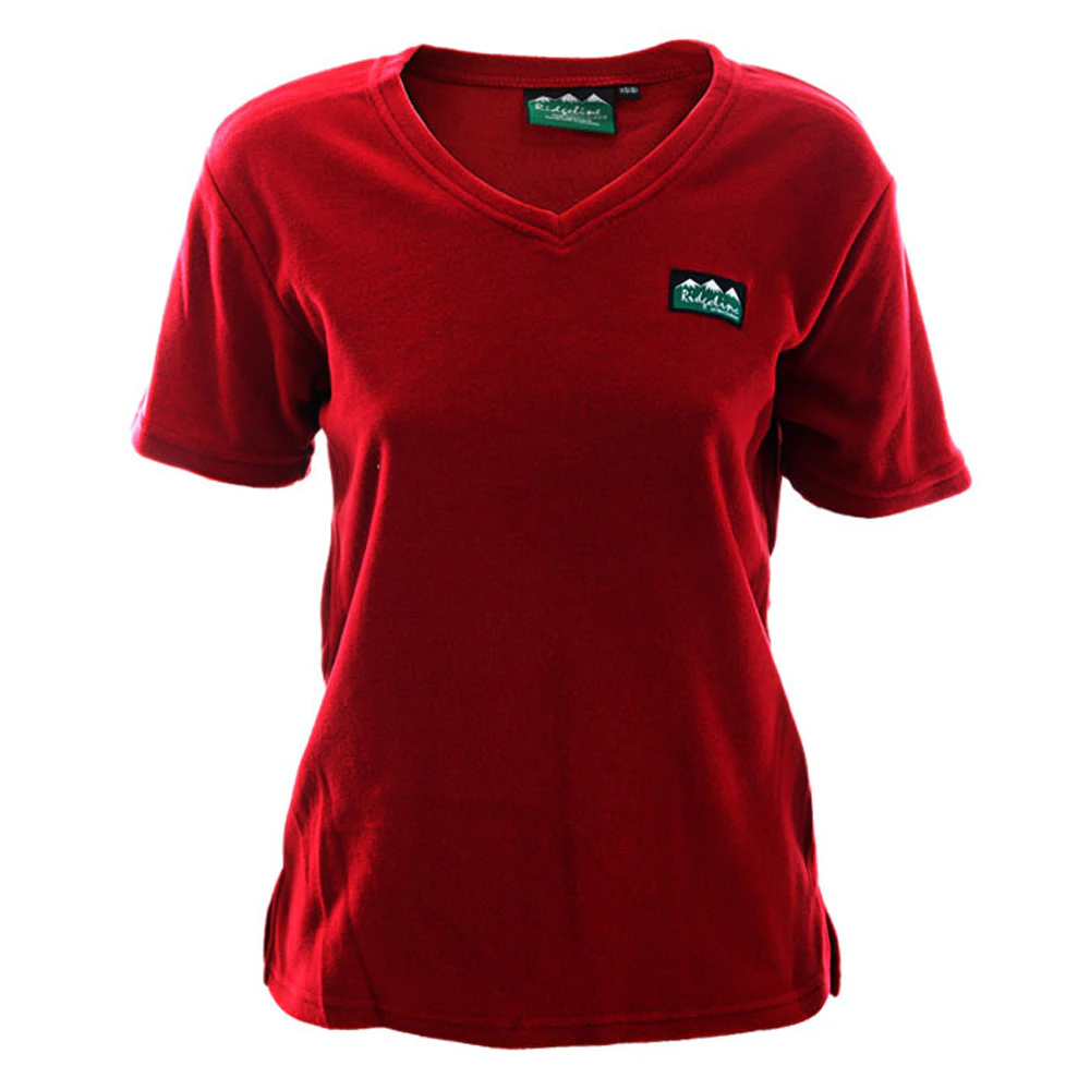 Ridgeline Ribbonwood Womens Fleece T-Shirt Claret S - Pink