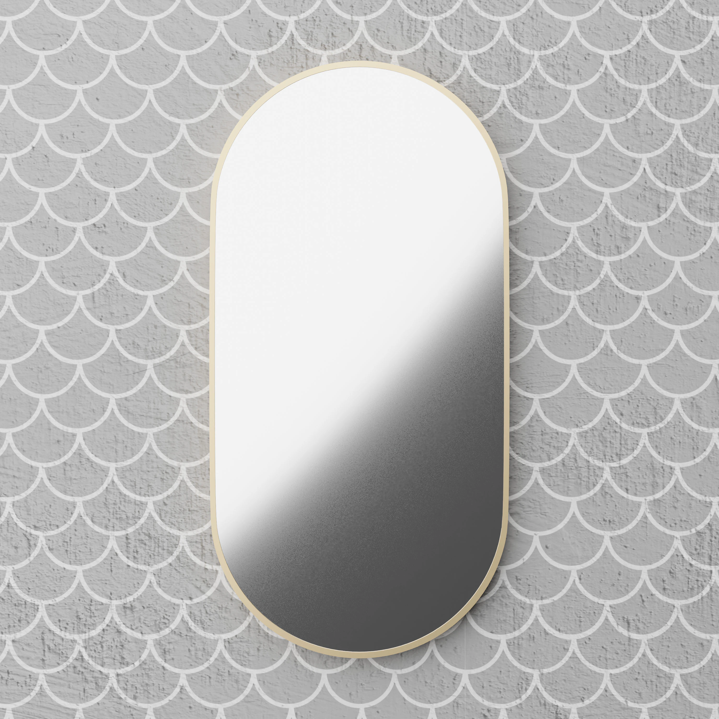 Oval Brushed Gold Bathroom Mirror