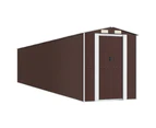 vidaXL Garden Shed Dark Brown Galvanised Steel Outdoor Storage Multi Sizes