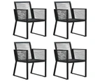 5 Piece Garden Dining Set Black PVC Rattan