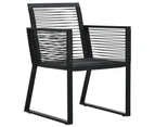 5 Piece Garden Dining Set Black PVC Rattan