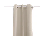 2x Blockout Curtains Panels 3 Layers Eyelet Room Darkening 132x213cm Beige