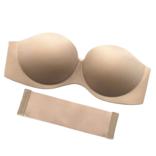 Seamless Strapless Invisible Sexy Bra Wedding Dress Beauty Back Chest Stickers Sexy Gathered Comfortable Underwear - Natural