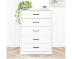 Liberty Modern Wooden Chest Of 5-Drawers Tallboy Storage Cabinet - White