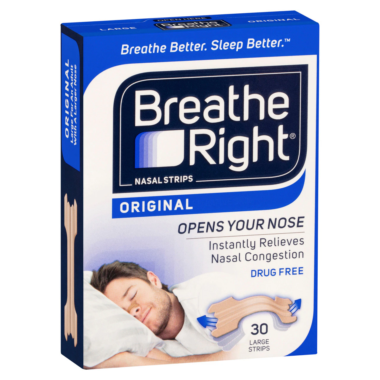 Breathe Right Nasal Strips Tan Large 30pk