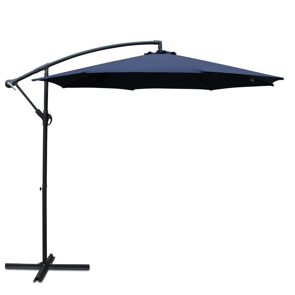 Cantilevered 3M Outdoor Garden Umbrella - Navy