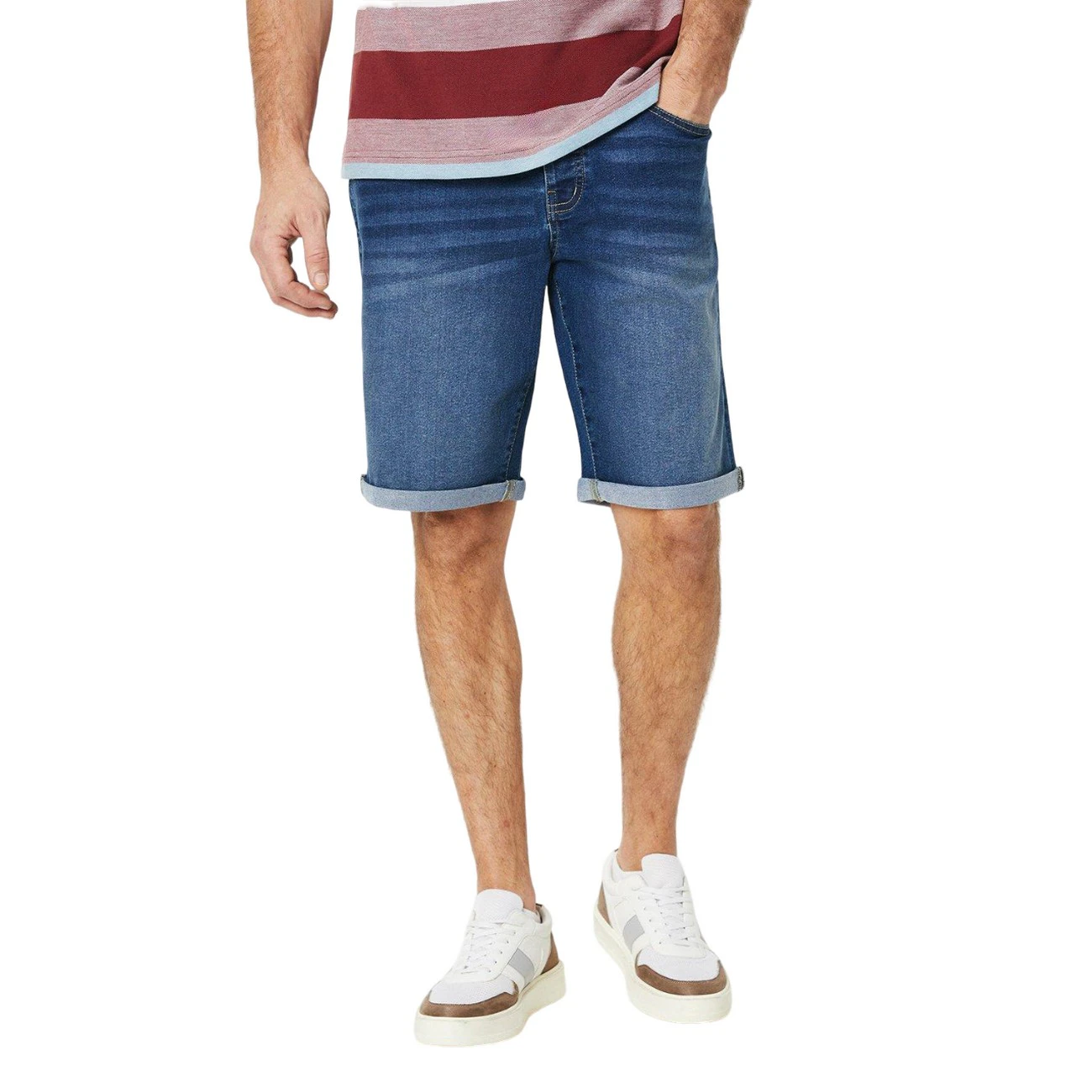 Maine Mens Denim Regular Shorts (Dark Blue) - DH7066