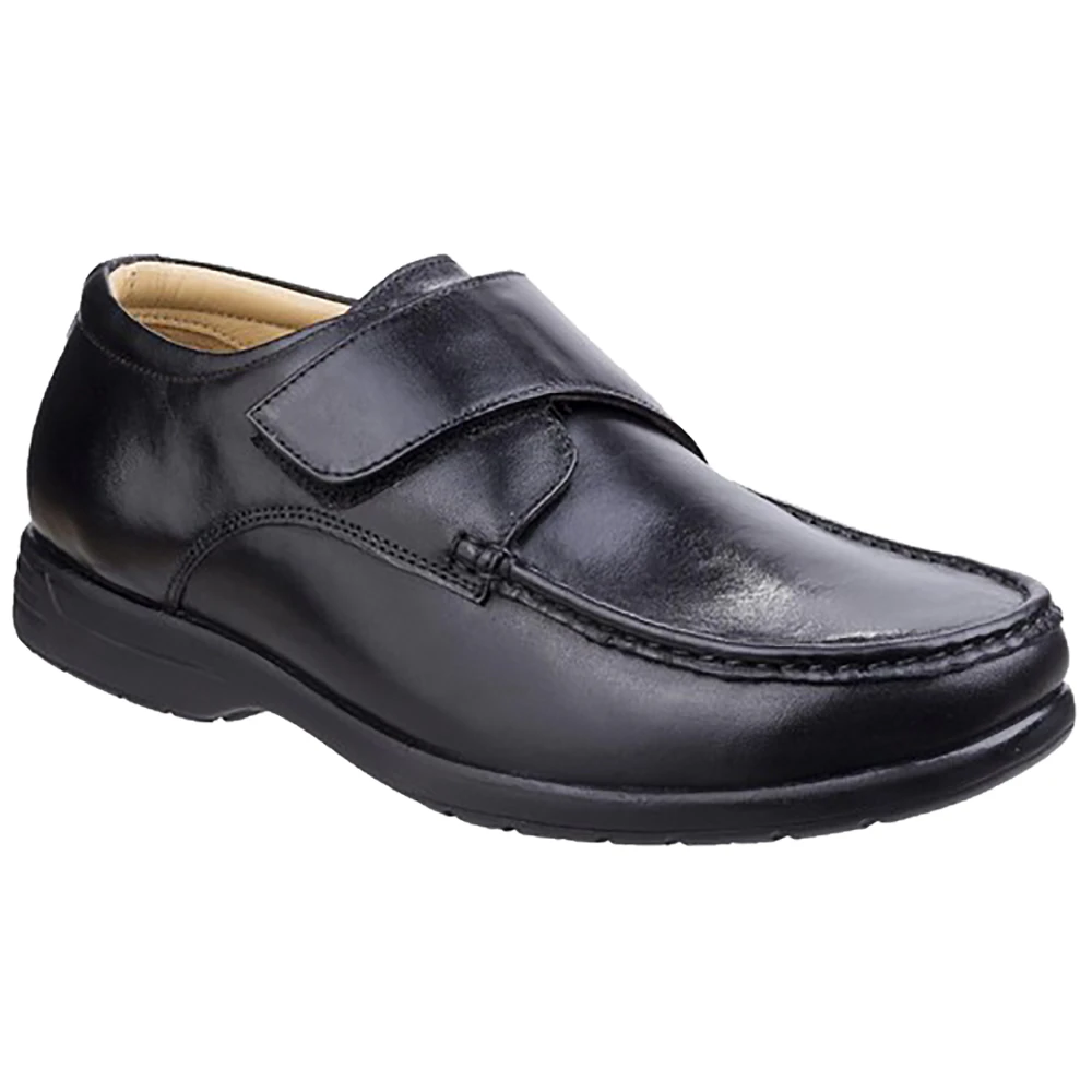 Fleet & Foster Mens Fred Dual Fit Leather Moccasin (Black) - FS5107