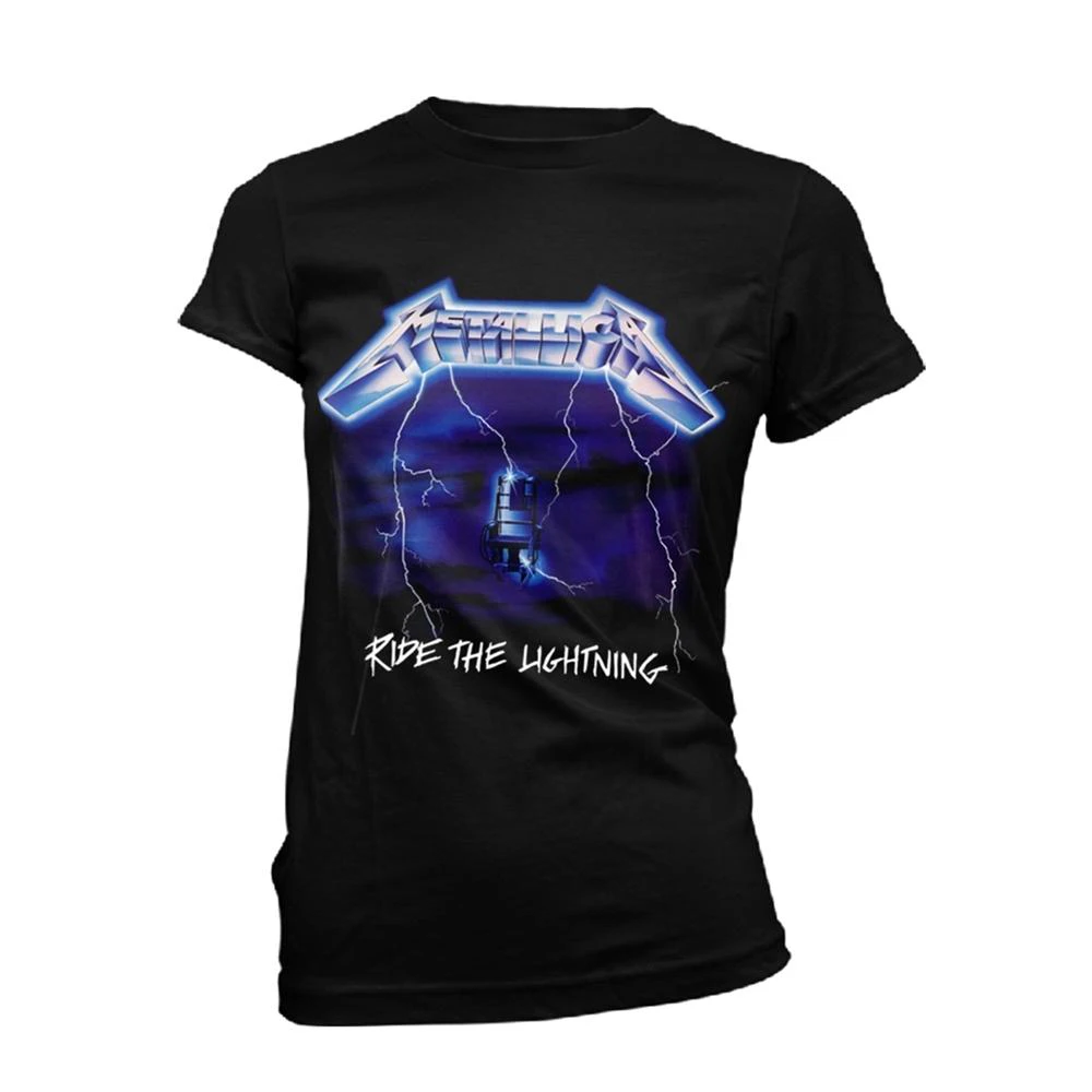 Metallica Womens Ride The Lightning Tracks T-Shirt (Black) - PH2771