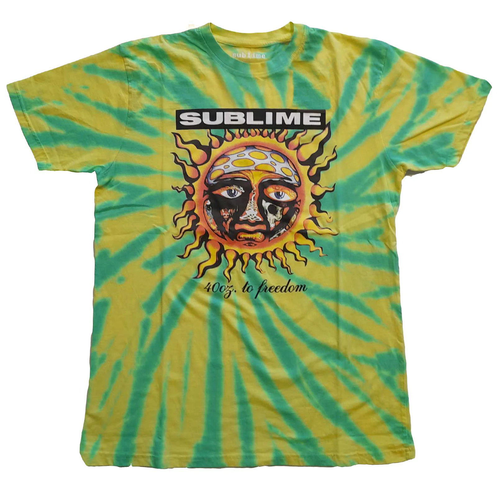 Sublime Unisex Adult 40Oz To Freedom Tie Dye T-Shirt (Green) - RO4613