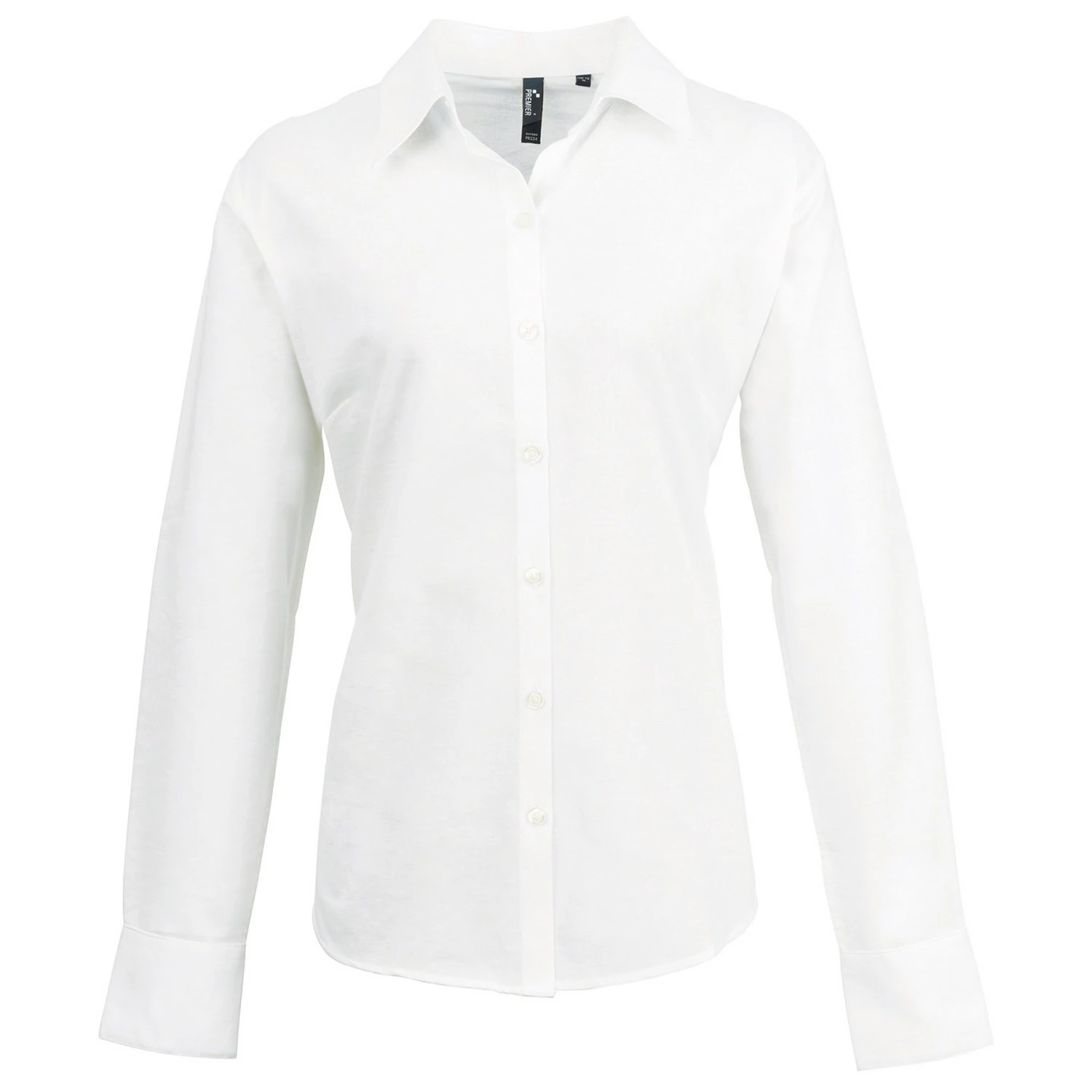 Premier Womens Signature Pearlised Oxford Long-Sleeved Shirt (White) - PC7188