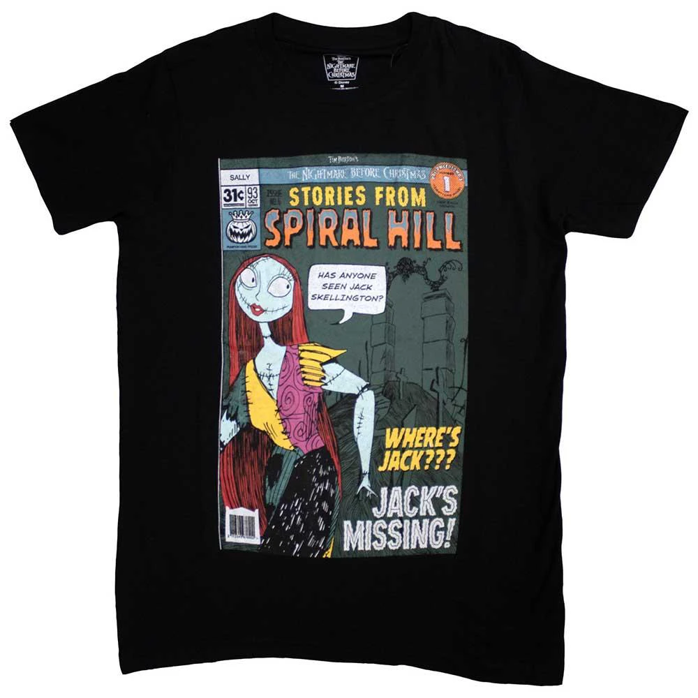 The Nightmare Before Christmas Unisex Adult Spiral Hill Sally T-Shirt (Black) - RO11126