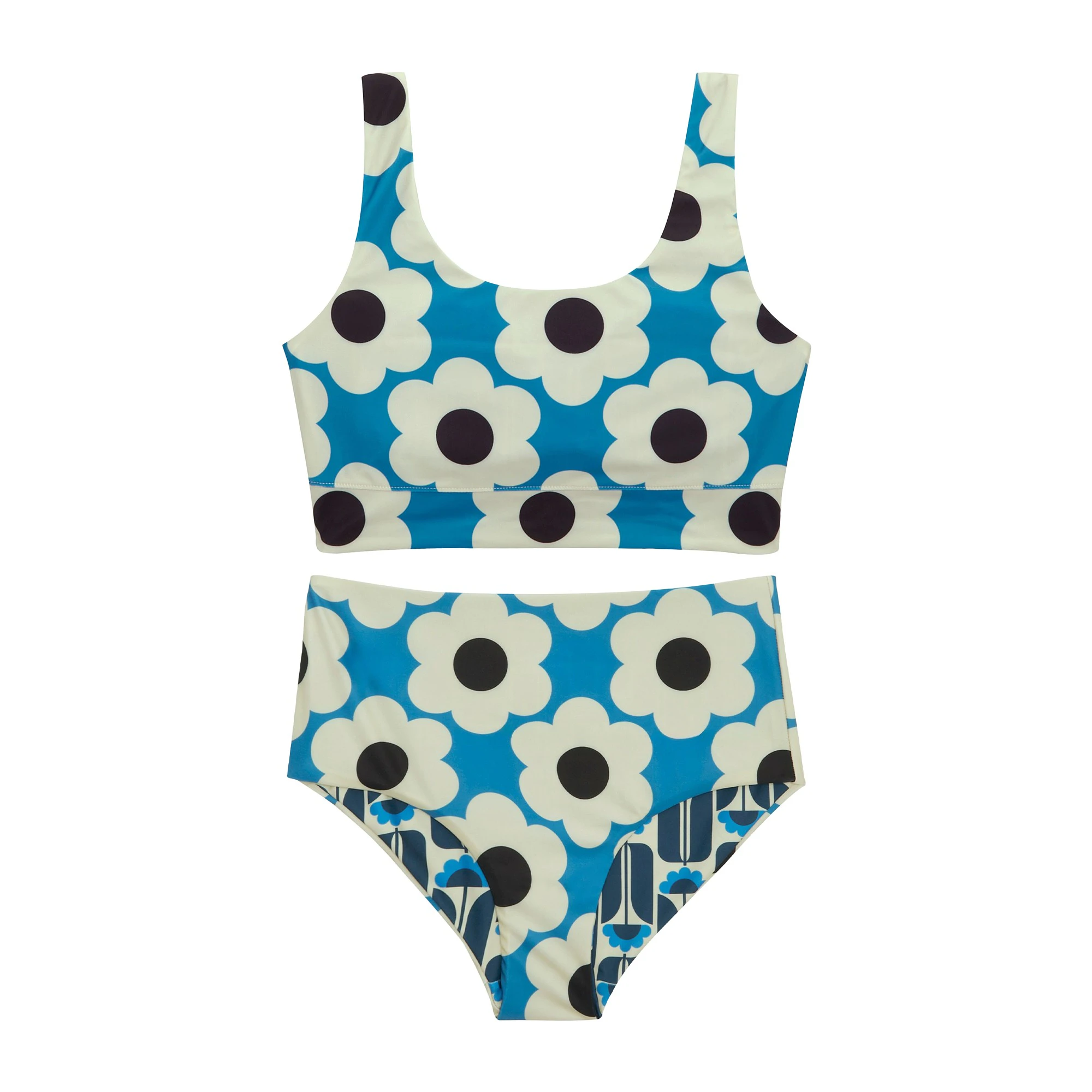 Regatta Womens Orla Kiely Daisy & Tall Flowers Reversible Bikini Set (Blue/Navy) - RG10769