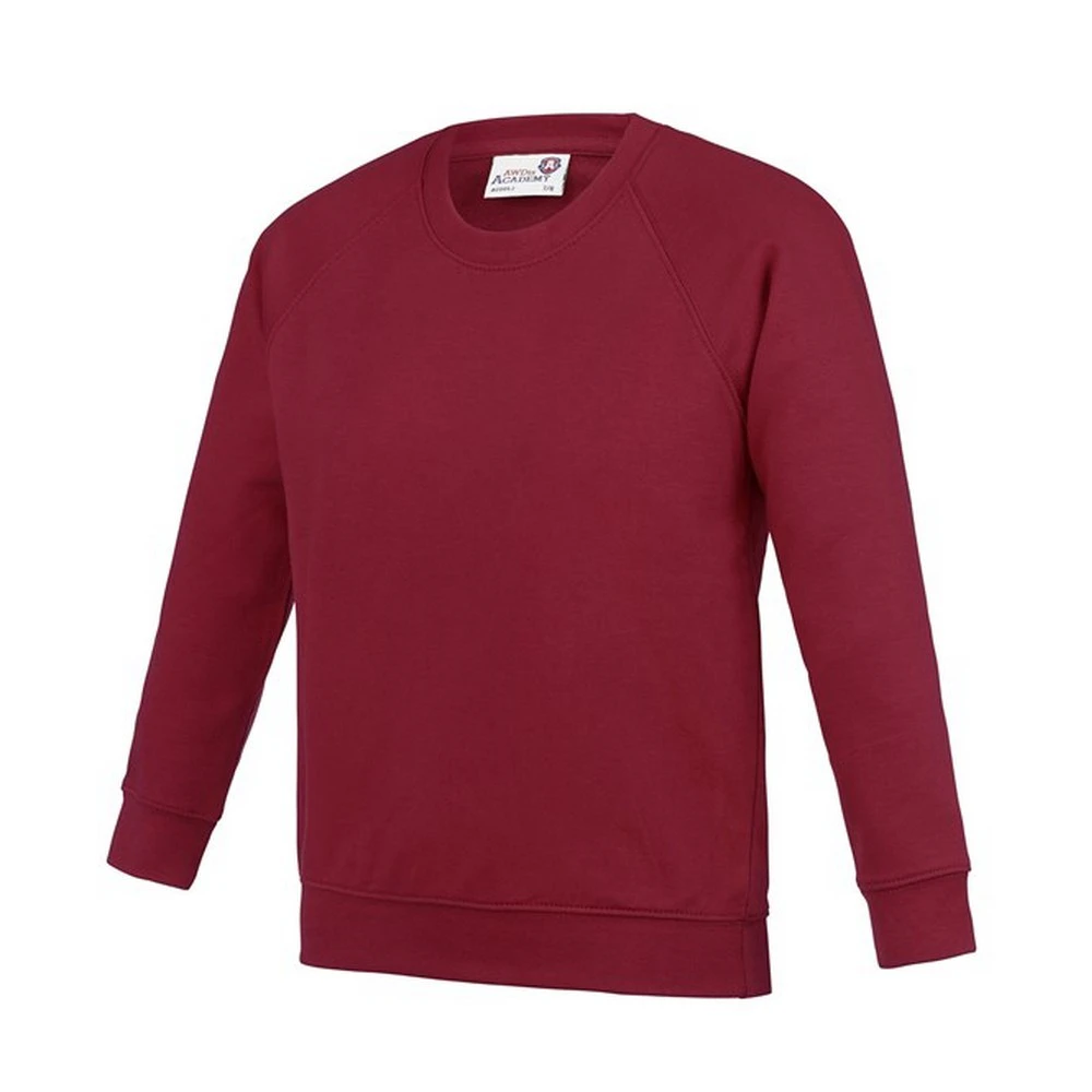 Awdis Childrens/Kids Academy Raglan Sweatshirt (Claret) - PC7093