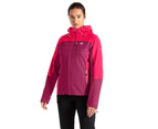 Dare 2B Womens Mountain Series Contrast Panel Waterproof Jacket (Berry/Neon Pink) - RG10356