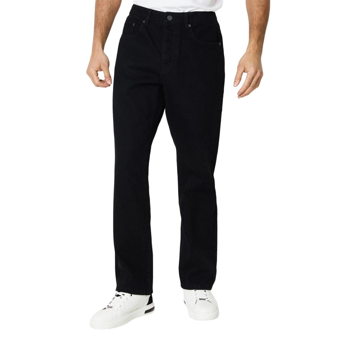 Maine Mens Plain Relaxed Fit Jeans (Black) - DH7122