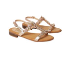 Dorothy Perkins Womens Fifi Jewel Flat Sandals (Rose Gold) - DP4882