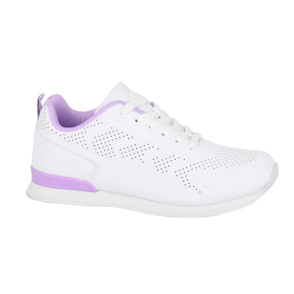 Dek Womens Fluke Lace Up Bowling Shoes (White/Lilac) - DF2316