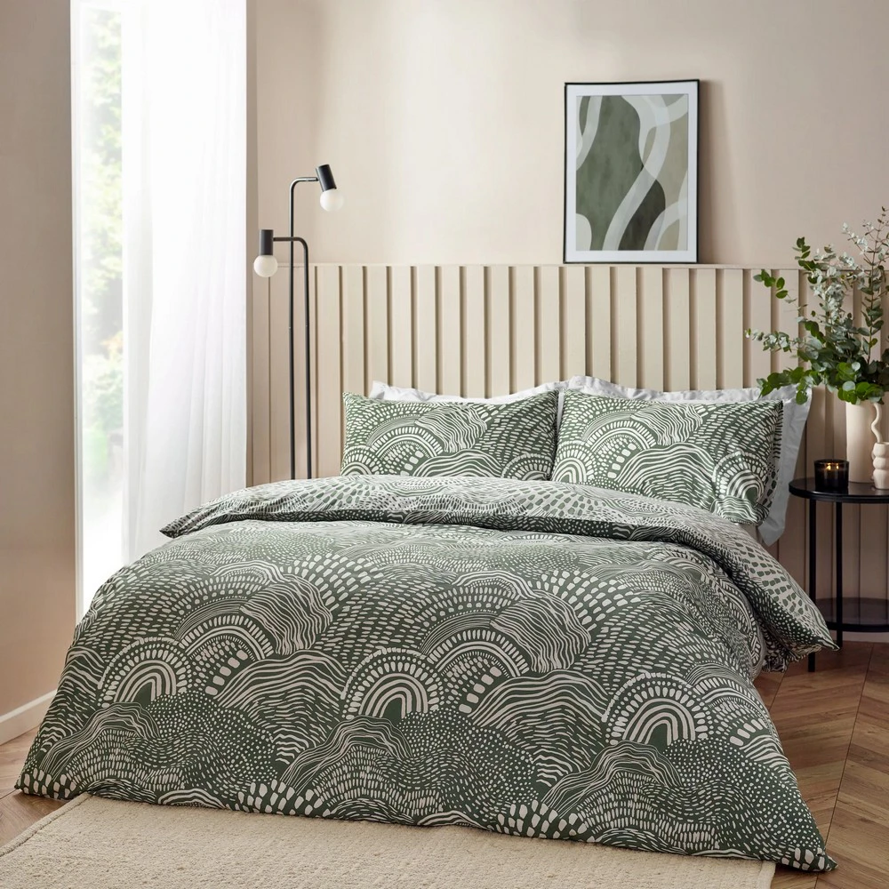 Hoem Nola Abstract Duvet Cover Set (Olive) - RV3422