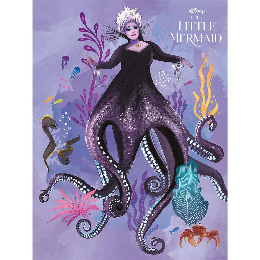 The Little Mermaid Ursula Under The Sea Canvas Print (Purple/Black/Multicoloured) - PM6922