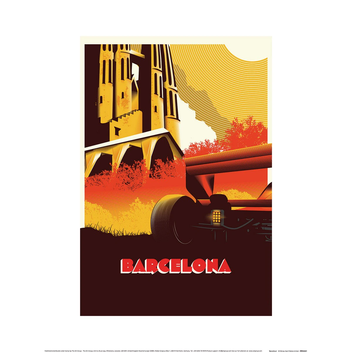 Zoom Barcelona Formula 1 Poster (Yellow/Red) - PM5284